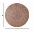 thumbnail image 3 of Jute Round Natural Braided Reversible Area Rug , Eco Friendly Rustic Farmhouse Boho Carpet for Living Room, Bedroom, Kitchen, Dining, Purple, 3 FT, 3 of 5