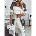 thumbnail image 4 of Suéter Cárdigan para Mujer, Ligero, de Punto Grueso, Larga, Abierto Al Frente, Cuello en V Extragrande, Tendencia de Otoño. Gris L, 4 of 10