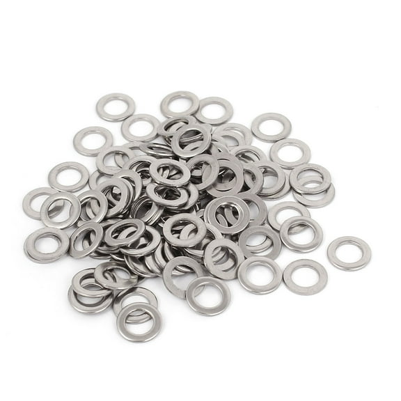 100Pcs M6x10mmx1mm Stainless Steel Metric Round Flat Washer for Bolt Screw