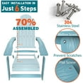thumbnail image 4 of WINSOON All Weather HIPS Folding Adirondack Chair Set of 2 Outdoor Patio Chair, Blue Finish, 4 of 9