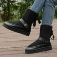 thumbnail image 3 of Rokment Platform Mid Calf Snow Boots for Women with Back Strappy Adjustable Fashion Fleece Lined Winter Warm Footbed Dress Short Booties in Cold Weather B Size 8.5, 3 of 9