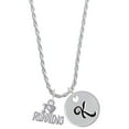 thumbnail image 1 of Delight Jewelry I 'Heart' Running Silvertone Script Initial Disc - K - Charm Necklace, 20"+3", 1 of 4