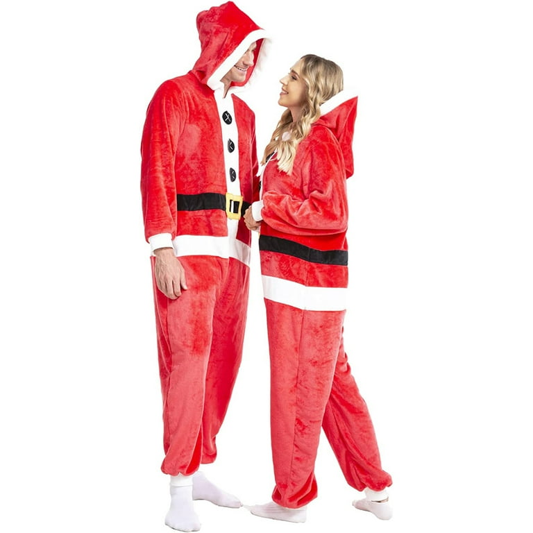 Mrs claus pajamas onesie hot sale