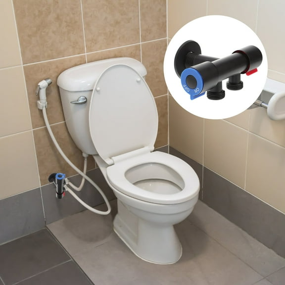 OFFIGAM Stainless Steel Angle Stop Valve for Toilet and Bathroom Black Water Shut Off Valve 3/8 inch