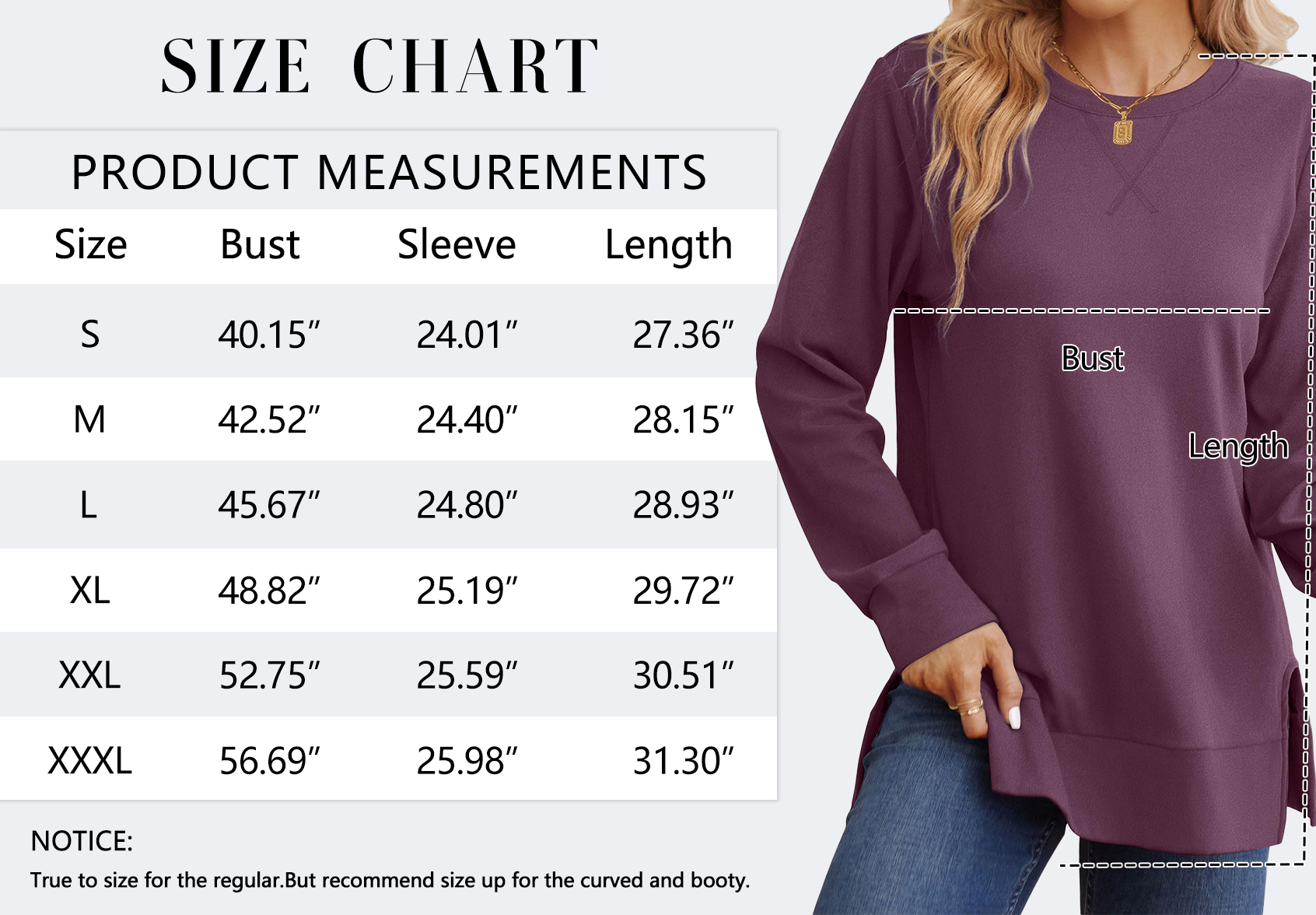 MOSHU Women's Crewneck Sweatshirt with Side Split Hem photo 4