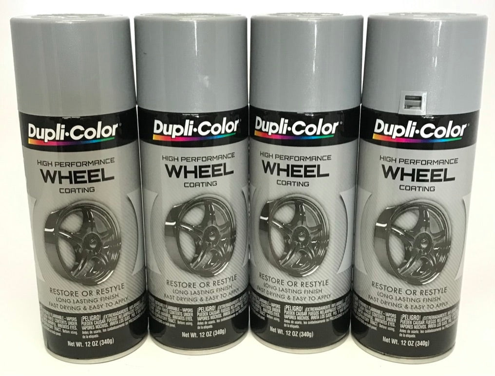 Duplicolor HWP101 4 Pack Wheel Coating Spray Paint Silver 12 oz