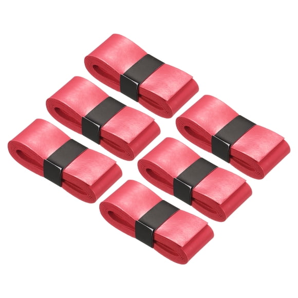 Uxcell 43.3" Cinta de Agarre para Raqueta de Tenis Antideslizante de PU Rojo 6 Paquete