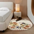 thumbnail image 3 of Vintage Floral Round Rug 3ft Washable Circle Entryway Rugs Non Slip Elegant Pastoral Botanical Retro Art Area Rug Indoor Floor Carpet for Bedroom Kitchen Living Room Home Office Dining Room Nursery, 3 of 7