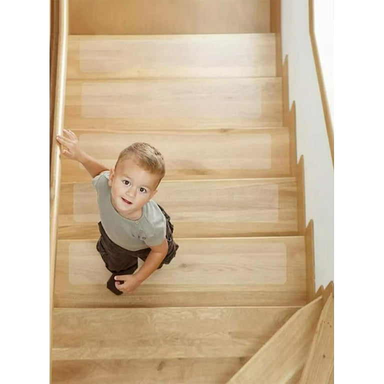 Doolland Stair Treads Non Slip Strips for Wooden Steps， 15 Pack Indoor Anti  Slip Grip Tape, Indoor Non Skid Tape for Kids Elders and Pets 