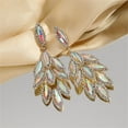 thumbnail image 5 of Rhinestone Leaf Wedding Statement Long Dangle Earrings for Women Bridal Dainty Cubic Zirconia Drop Earring Elegant Tassels Leaves Jewelry Gift Prom Dancing Party Anniversary Birthday Xmas, 5 of 11