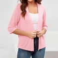 thumbnail image 2 of Women's 3/4 Sleeve Shrugs Lightweight Open Front Cropped Cardigan for Women, 2 of 2