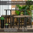 thumbnail image 4 of Outsunny 5 Pieces Patio Bar Set with Rattan Bar Stools Steel Table Brown, 4 of 10