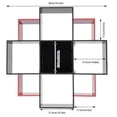 thumbnail image 2 of For Study, Office, Kitchen, Bedroom Black, Red Wall-mounted  Bookcase, Book Shelf, Bookcase With Three Sizes 9 Compartments, 2 of 25