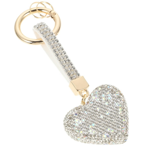 FELTECHELECTR 1Set Key Chain Bling Heart Rhinestones for Women Handbag and Purse Charm