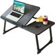 thumbnail image 1 of JERZOU Mesa Plegable Soporte para Laptop con Portavasos y Dise&ntilde;o con Ranura Inclinaci&oacute;n Ajustable de 5 Niveles Soporte Plegable Escritorio Port&aacute;til para Comer Escribir, 1 of 9