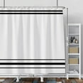 thumbnail image 2 of Striped Shower Curtain for Bathroom Minimalism Style Shower Curtain Set Black and White Stripes Shower Curtains Dormitory Cubicle Waterproof Fabric Shower Curtain with Hooks 72x72 Inches, 2 of 6