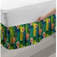 thumbnail image 2 of Floral Bed Skirt, Colorful Design Caribbean Plantation Flourishing Summer Flowers, Elastic Bedskirt Dust Ruffle Wrap Around for Bedding Decor, 4 Sizes, Multicolor, by Ambesonne, 2 of 2
