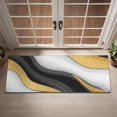 thumbnail image 2 of Black White Gold Wave Marble Pattern Door Rugs,Washable Non Slip Door Mats Indoor,Decorative Door Mats,Entry Mat Indoor for Entrance,Bedroom,Kitchen,Bathroom,16"x47", 2 of 6