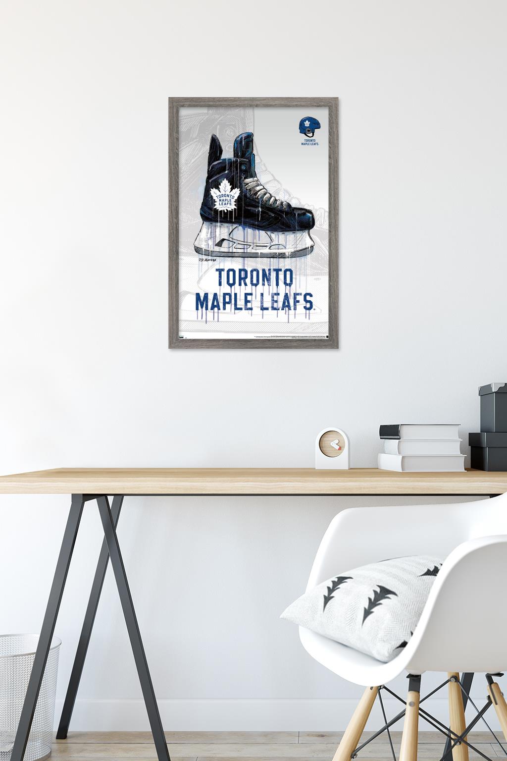 NHL Toronto Maple Leafs - Drip Skate 20 Wall Poster, 14.725" x 22.375", Framed