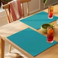 thumbnail image 4 of Placemat Set of 4 Teal Blue Placemats for Dining Table Solid Color Washable Table Mats for Kitchen and Party Decor Indoor & Outdoor Use, 4 of 8