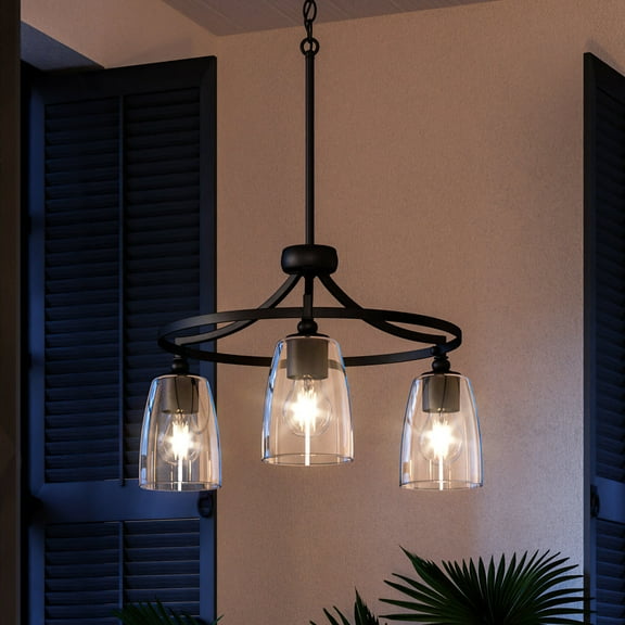 Luxury Tranditional Chandelier, 12.25H x 21W, with Transitional Style, Midnight Black, UHP4272 by Urban Ambiance