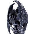 thumbnail image 4 of Large Dark Age Black Dragon w/ LED Light Blue Crystal Rock 18"h, 4 of 4