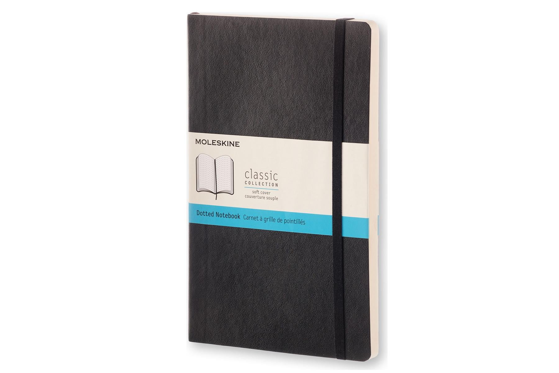 Moleskine Classic Notebook, Large, Dotted, Black, Soft Cover (5 X 8.25