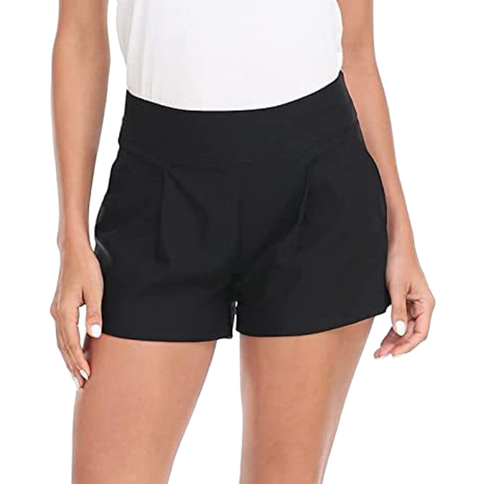 Women's Dress Shorts 3" Inseam Elastic High Waisted Dressy Summer
