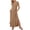 A-Brown, variant on Turilly Summer Dresses for Women 2026 Boho Solid Color Maxi Dresses Crew Neck Smocked Flowy Long Dress Vacation Outfits