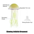 thumbnail image 3 of Unique Bargains Aquarium Jellyfish Glow Decor Fish Tank Fluorescent Jellyfish Ornament Yellow 3.2"x5.9" with Suction Cup, 3 of 6