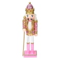 thumbnail image 3 of Wooden Nutcracker Christmas Nutcracker Figurines Handpainted 30cm Tall Nutcracker Soldier Figures for Christmas Collectibles Pink, 3 of 8