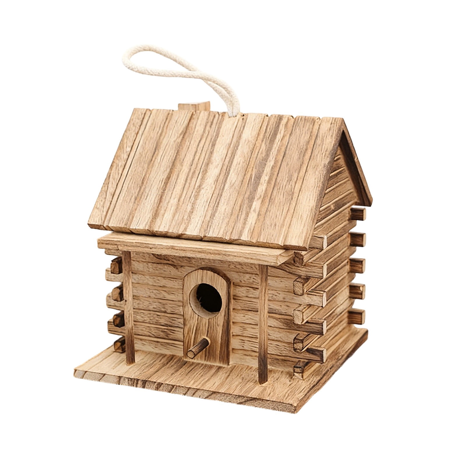 Inerposs Wooden Birdhouse Feeder, Outdoor Bird Feeding Station, Graffiti Nest for Parrots, Natural Wood Bird Shelter, Perfect for Courtyard Birdwatching