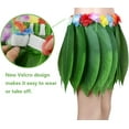 thumbnail image 5 of GIXUSIL Ti Leaf Skirt Hawaiian  Grass Skirt with Flower Leis for Women,Men,Luau Party Dress Outfits (Style 1 )Green, 5 of 9