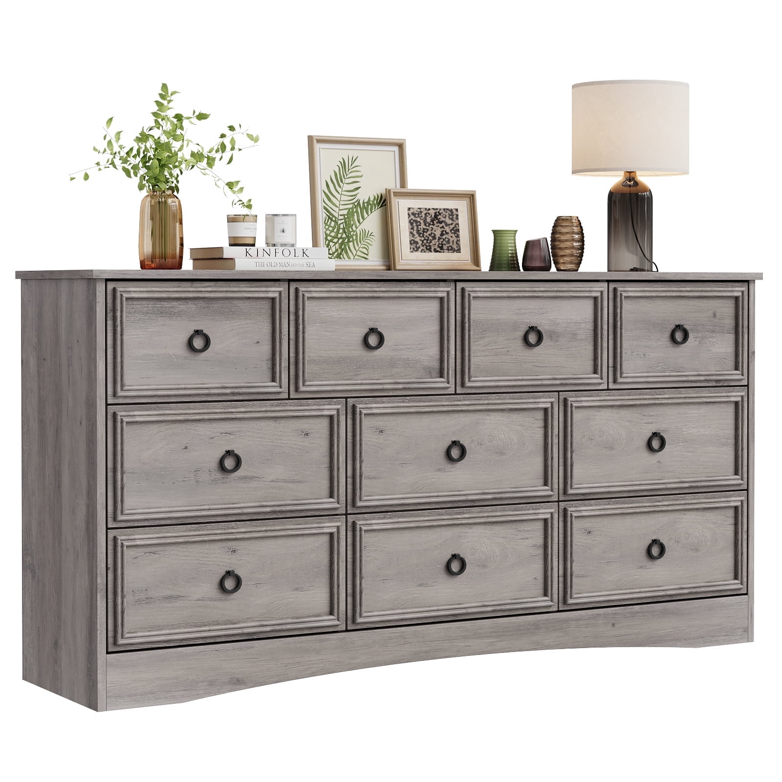davinci charlie dresser grey DaVinci Charlie 6 Drawer Double Dresser, Ebony main image 1