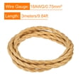 thumbnail image 2 of Unique Bargains Twisted Cloth Covered Wire 2 Core 18AWG 3.0m/9.84ft,Electrical Cable,Khaki, 2 of 5