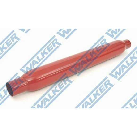 Dynomax Exhaust Muffler 24242 Thrush Glass Pack; Stainless Steel Powder Coated Red Case; Single 3 Inch Diameter Center Inlet; Single 3 Inch Diameter Center Outlet; 20 Inch Body/25 Inch Overall Length