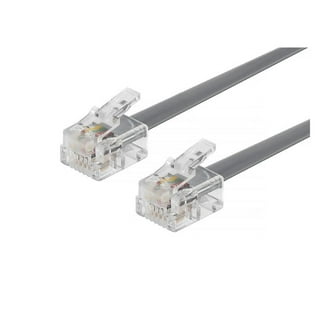 5 Feet RJ11 / RJ12 Data Cable - Heavy Duty 6-Pins High-Speed Extension for  Cash Register Drawer, Telephone, Modem, Fax, Printers, and More - Drawer