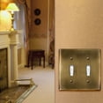 thumbnail image 4 of ENERLITES Double Toggle Light Switch Metal Cover Wall Plate, Corrosion Resistant, Standard Size 2-Gang, Stainless Steel 201, 7712-AB-5PCS, Antique Brass, 5 pack, 4 of 5