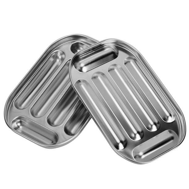 Molde Para Hornear Salchichas, Seguro De Acero Inoxidable, Práctico, Duradero, Plateado, Para Perros Calientes, De Doble Capa Para El Hogar, Para La Madre, Para Barbacoa, Tienda ANGGREK Forma irregular