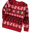 thumbnail image 4 of KIMU Boys' 2-18 Long Sleeve Knit Pullover Christmas Sweater Crewneck Holiday Sweater Shirt (Fairisle Print Red), 4 of 5