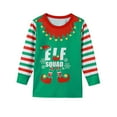 thumbnail image 3 of Inevnen Family Matching Christmas Pajamas ELF Long Sleeve Top and Stripe Pants PJS Sets Loungewear, 3 of 8