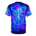 thumbnail image 2 of Love Music Flying Hearts Unisex Cut & Sew Tee (AOP), 2 of 7