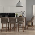thumbnail image 3 of Vknow Furniture Bar Stools Set of 4, 26" Upholstered Counter Height Bar Stools, Modern Counter Stools with Wood Legs for Kitchen Island Dining Room Bar,Brown, 3 of 10