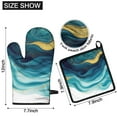 thumbnail image 6 of Teal Gold Marble Kitchen Oven Mitt and Pot Holder Sets 4 Pcs for Baking, Cooking and Grilling, Heat Resistant Up To 392 °F, 6 of 7