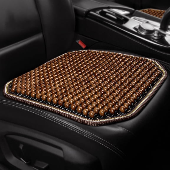 Cool Wood Bead Car Seat Cushion Summer Breathable Support for Long Drives