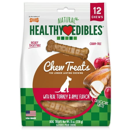 UPC: 0018214834908 | Nylabone Healthy Edibles All-Natural Long Lasting Turkey & Apple Dog Chew Treats 12 Count X-Small/Petite