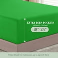 thumbnail image 3 of Elegant Comfort 1500 Series Bed Sheets All Around Elastic 18 - 24 Inches Deep Fitted Sheet - Extra Deep Pocket Sheets, California King, Emerald Green, 3 of 5