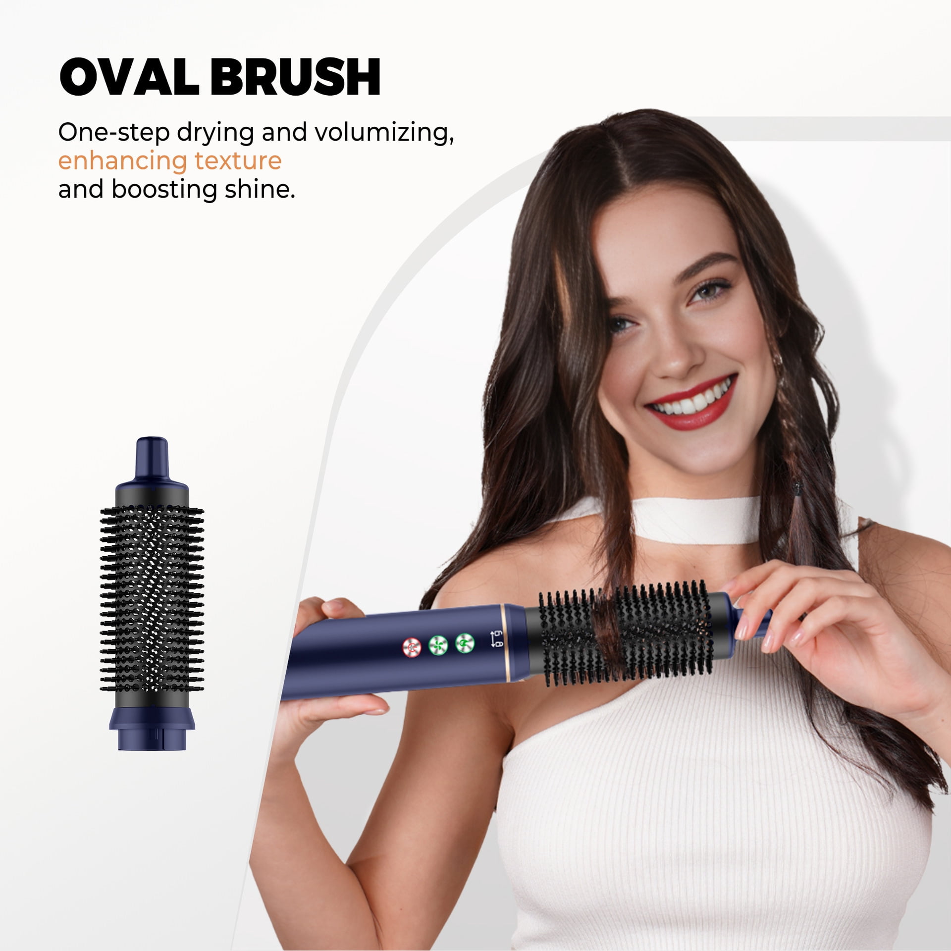 6-in-1 Hot Air Styler Kit, Professional Hair Dryer Brush Set with 6 Interchangeable Attachments, Ionic Multi-Styler for Drying, Straightening, Curling & Volumizing