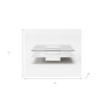 thumbnail image 3 of 39" White And Clear Glass Square Coffee Table With Shelf, 3 of 6