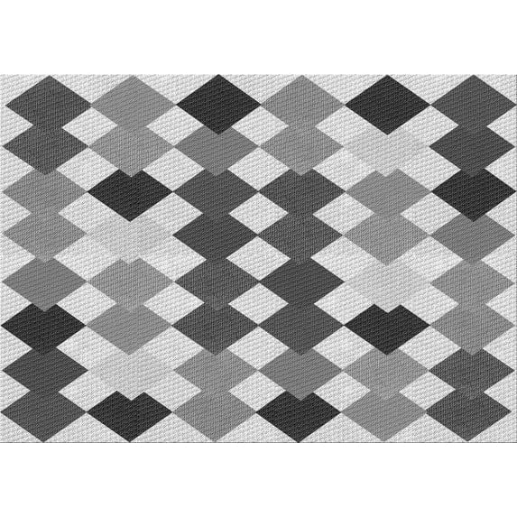 Ahgly Company Indoor Rectangle Patterned Platinum Silver Gray Area Rugs, 5' x 7'